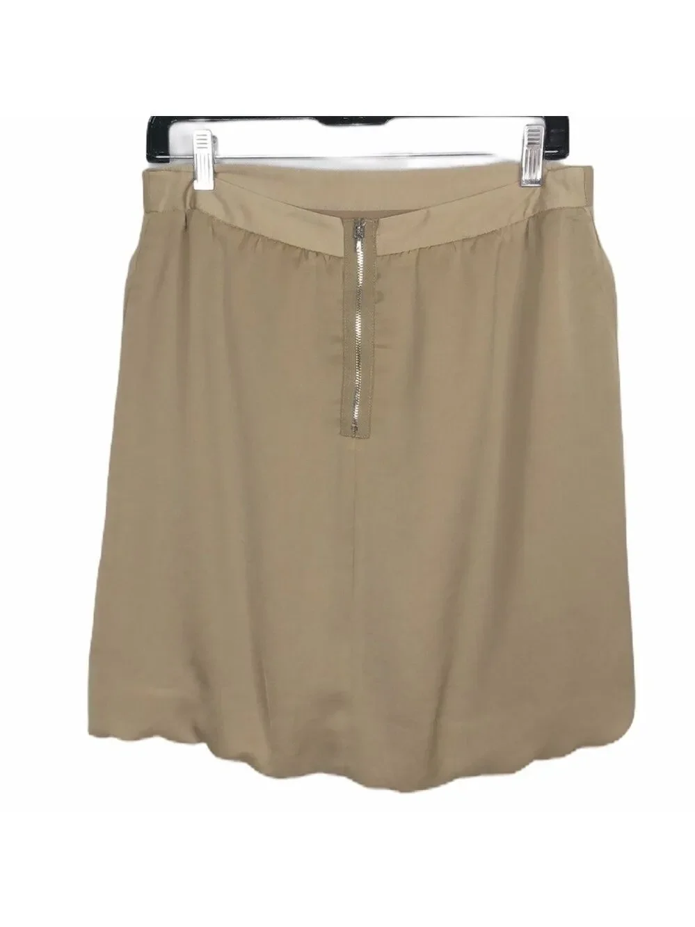 TORY Burch bubble hem pleated pocket skirt SZ 8 Tan